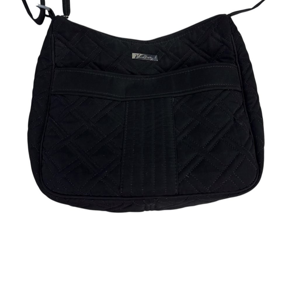Vera Bradley Crossbody Bag Medium Black Quilted Microfiber Travel Everyday - Picture 2 of 9